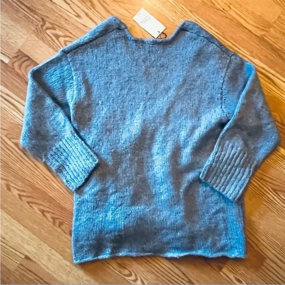 NWT Zara The Knitwear Collection Baby Blue Chunky Oversized Wrap Sweater - Picture 11 of 12
